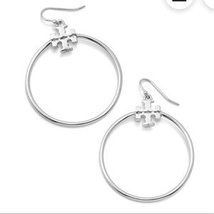 New Silver Tory Burch Hoop earrings